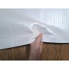 Bande de cuir de veau - quadrillage - nacré - blanc - maroquinerie - Cuir en stock