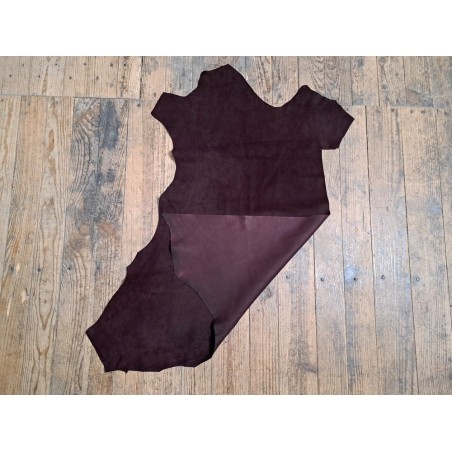 Veau velours - Bordeaux - Cuir en Stock