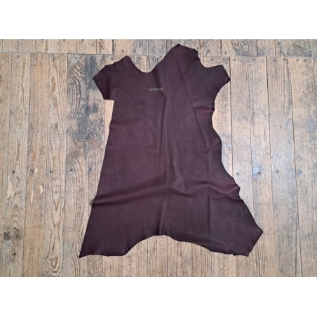 Veau velours - Bordeaux - Cuir en Stock