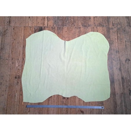 Peau de veau velours - VERT PASTEL - Cuir en Stock