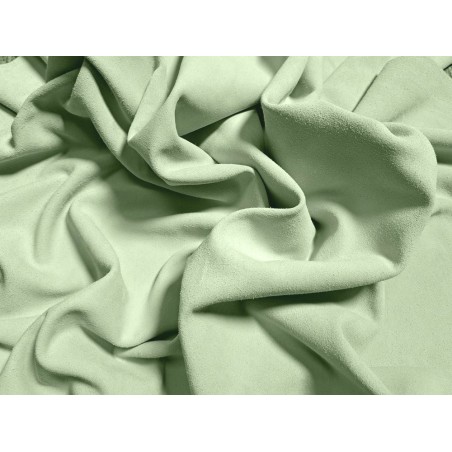 Peau de veau velours - vert clair - Cuir en Stock
