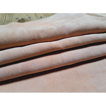 Peau de veau velours - PECHE - Cuir en Stock