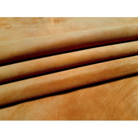 Peau de veau velours - ORANGE POUDRE - Cuir en Stock