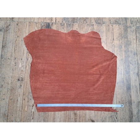 Peau de veau velours - MARRON SEQUOIA - Cuir en Stock