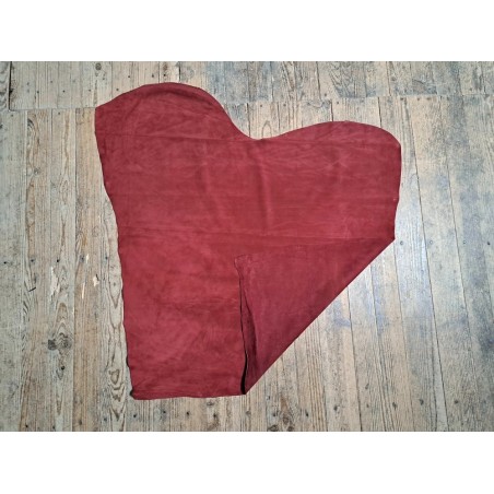 Peau de veau velours - BRIQUE ROUGE - Cuir en Stock