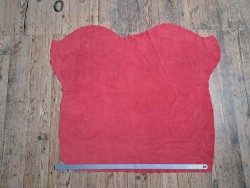 Peau de veau velours - FRAMBOISE - Cuir en Stock
