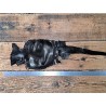 peau de cuir de lézard - noir - accessoire bijoux - Cuir en stock