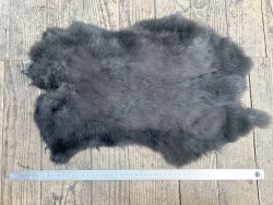 Cuir peau de lapin en poil Cuir en Stock Gris cendre