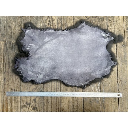 Cuir peau de lapin en poil Cuir en Stock Gris cendre