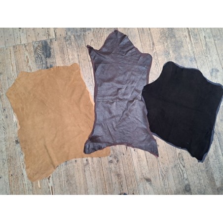 Lot de 3 peaux de cuir stretch - vêtements - Cuir en Stock