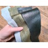 Lot de 3 peaux de cuir de saumon - Vert/jaune - Cuir en stock