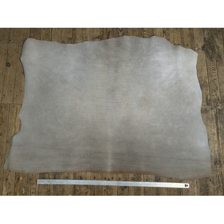 Croûte de cuir de vache tannage végétal cirée – gris - Cuir en Stock
