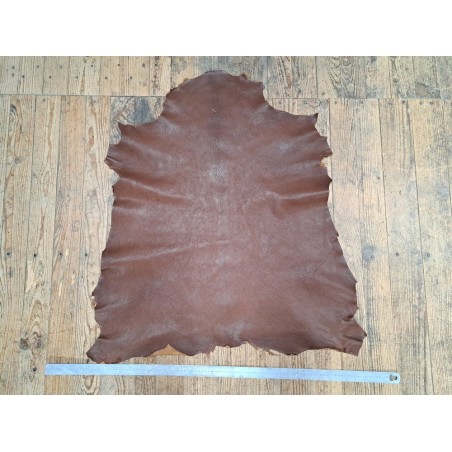 Peau de cuir de chèvre tannage végétal naturel - marron - cuirenstock