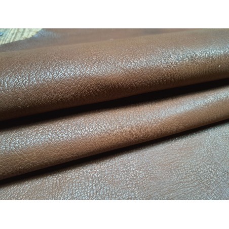 Peau de cuir de chèvre tannage végétal naturel - marron - cuirenstock