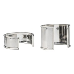 Bracelet Manchette en Acier Inoxydable – 20 mm ou 50 mm – Doré ou Argenté - Cuir en Stock
