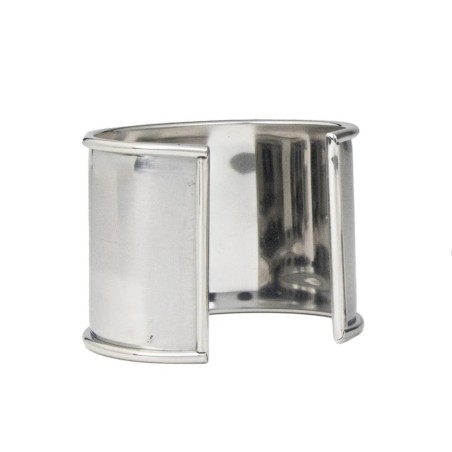 Bracelet Manchette en Acier Inoxydable – 20 mm ou 50 mm – Doré ou Argenté - Cuir en Stock