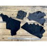 Chutes de cuir - vache divers finition nubuck ou naturelle - camaïeu de noir - vente au poids - Cuir en Stock