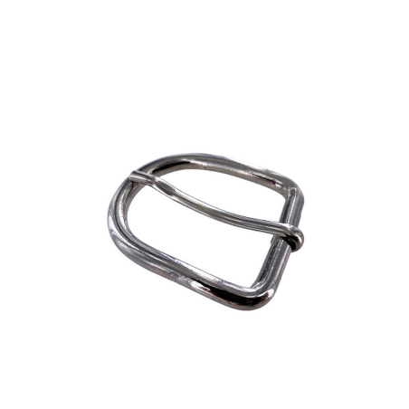 Boucle de ceinture rectangulaire arrondie - Nickelé - 30 mm