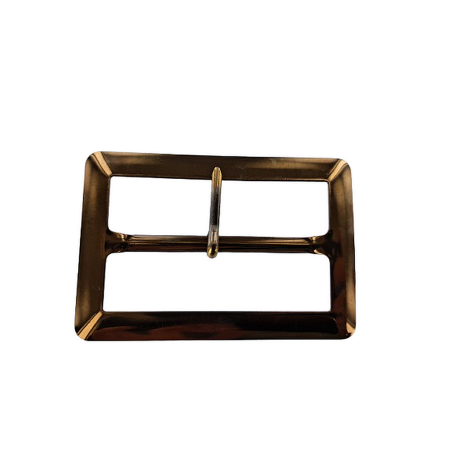 Grande boucle de ceinture rectangulaire brillante - Bronze - 60 mm