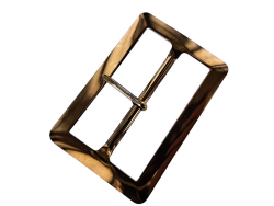 Grande boucle de ceinture rectangulaire brillante - Bronze - 60 mm