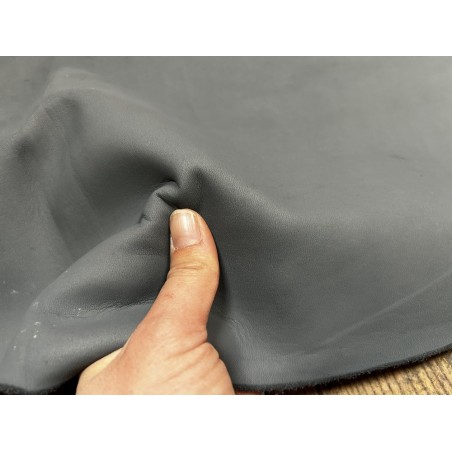 Flanc de vache – Cuir gris mat – Tannage minéral – Souple & élastique - 2ᵉ choix - Cuir en Stock
