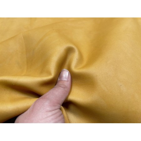 Flanc de vache – Cuir couleur miel – Tannage minéral – Souple & élastique - 2ᵉ choix - Cuir en Stock