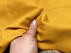 Flanc de vache – Cuir jaune moutarde – Tannage minéral – Souple & élastique - 2ᵉ choix - Cuir en Stock