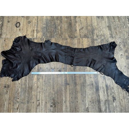 Flanc de vache – Cuir bovin finition lustrée satinée – Souple & élégant (2ᵉ choix léger) MARRON CHOCO - Cuir en Stock