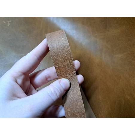 Bande de cuir velours - BRUN LIEGE- Cuir en Stock