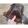 Peau de cuir de crocodile véritable - Brun rouge - Cuir en Stock