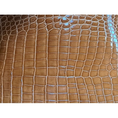 Peau de cuir de crocodile véritable - Brun - Cuir en Stock