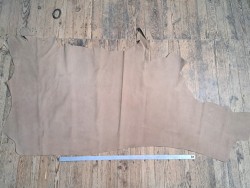Demi peau de cuir de vachette grainée nubuck - Lin - Cuir en Stock