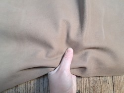 Demi peau de cuir de vachette grainée nubuck - Lin - Cuir en Stock
