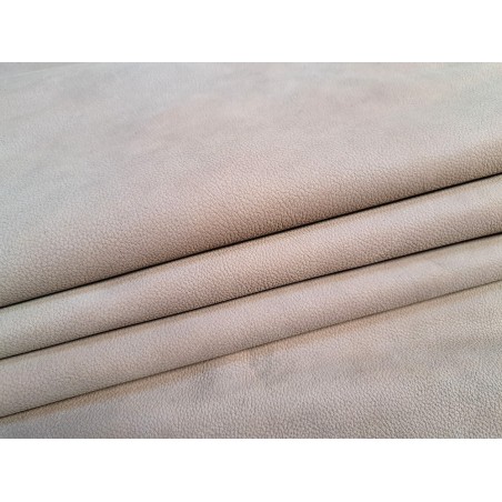 Demi peau de cuir de vachette grainée nubuck - Lin - Cuir en Stock