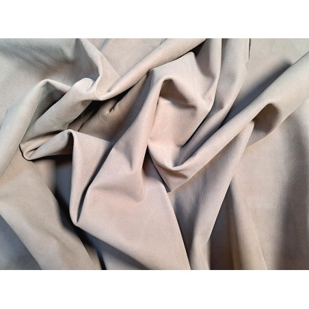 Demi peau de cuir de vachette grainée nubuck - Lin - Cuir en Stock