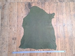 Cuir de chèvre nubuck ciré - Vert Fougère - Cuir en Stock