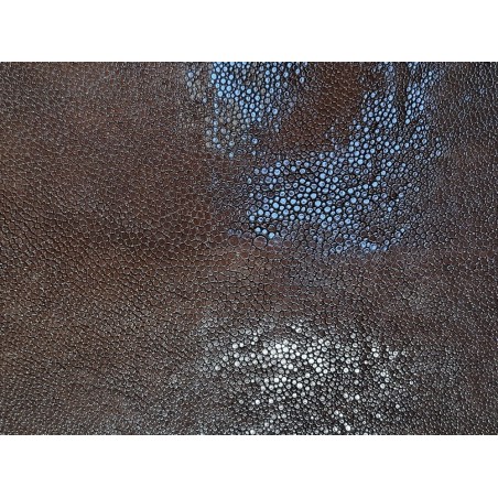 Grande peau de cuir de galuchat véritable - Marron foncé