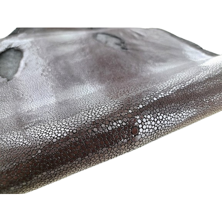 Grande peau de cuir de galuchat véritable - Marron foncé