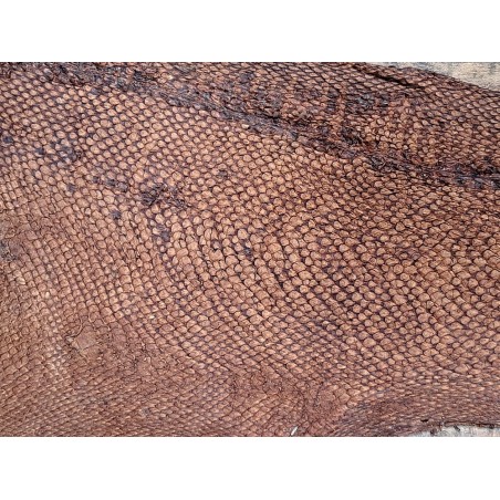 cuir cabillaud - poisson - maroquinerie - brun mat - cuir en stock