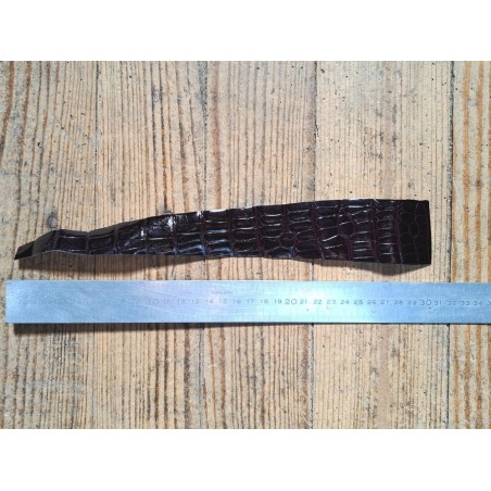Peau de crocodile - Prune foncé - Cuir en Stock