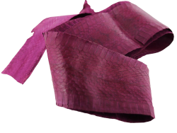 Peau de cuir de serpent cobra cirée - Aubergine - Cuir en Stock