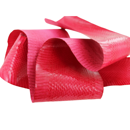 Peau de cuir de serpent - Rose fushia - Cuir en Stock