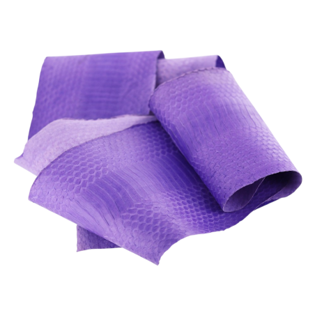 Peau de cuir de serpent - Lilas mat - Cuir en Stock
