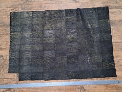 Peau de cuir de poisson tilapia noir mat - cuir en stock