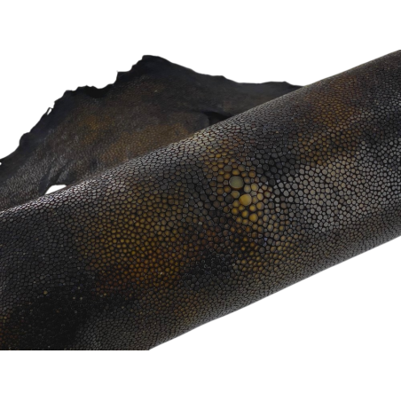 Peau de cuir de galuchat véritable exotique - Marron foncé