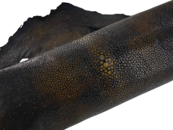 Peau de cuir de galuchat véritable exotique - Marron foncé