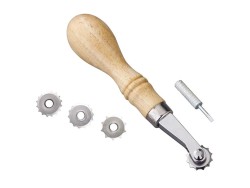 Molette à marquer les points de couture pour cuir – 4 tailles interchangeables – Manche bois Ivan - Cuir en Stock