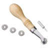 Molette à marquer les points de couture pour cuir – 4 tailles interchangeables – Manche bois Ivan - Cuir en Stock
