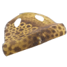 Peau de galuchat - perle centrale - cuir exotique - fleuri ocre  - Cuir en Stock