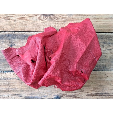 Chutes de morceaux de cuir de cerf - rouge - bijoux - accessoires - maroquinerie - Cuir en Stock